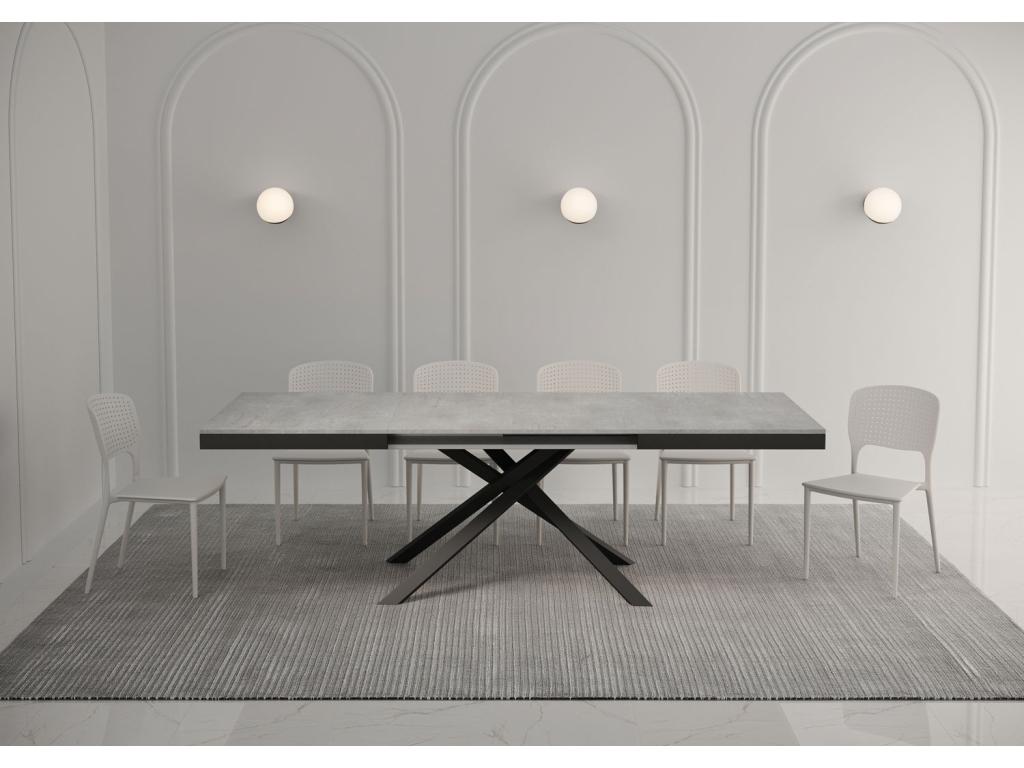 Karida Evolution extendable table 90x160/264 cm, concrete grey, anthracite frame GPXX60073