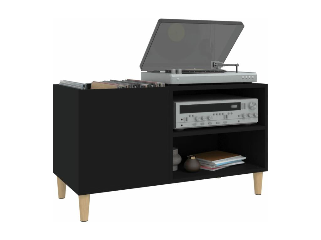 Black record cabinet 84.5x38x48 cm engineered wood HHJI44469