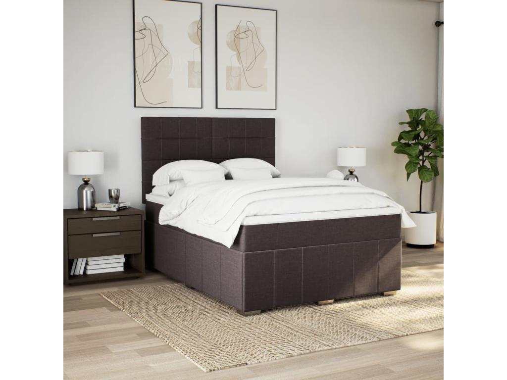 Laviecasa bed base with mattress, dark brown, 140x200 cm, QIPA64732