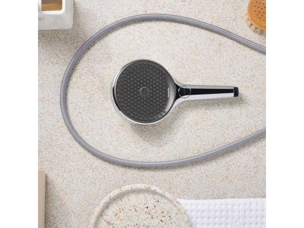 Laviecasa Select E EcoSmart shower head, white/chrome, Laviecasa Designflex 125cm chrome shower hose PMDJ21489