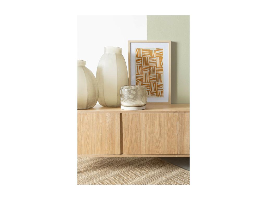 Low sideboard in wood and metal with 2 doors and 3 drawers, W160 - Laviecasa PLLL87329