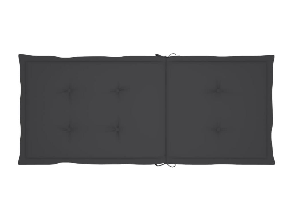 Set of 4 garden chairs with cushions, anthracite, solid teak