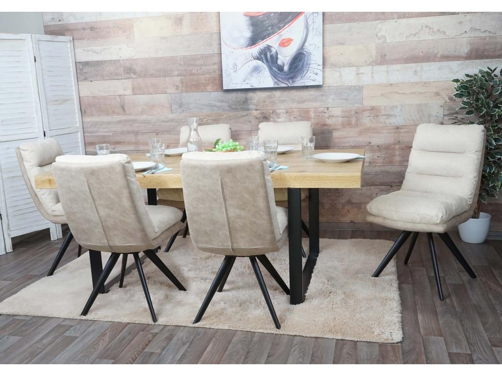Laviecasa-G66 dining chair, set of 6, cream GJXA96266
