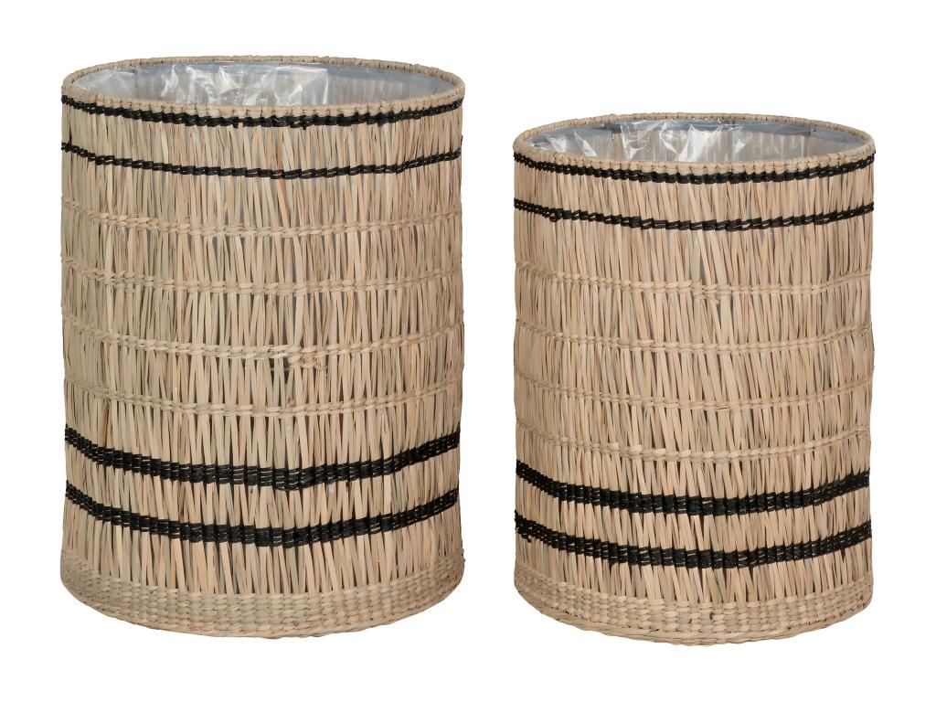 Set of 2 Vinh Brown Decorative Storage Baskets 40x40x51 cm Meublori