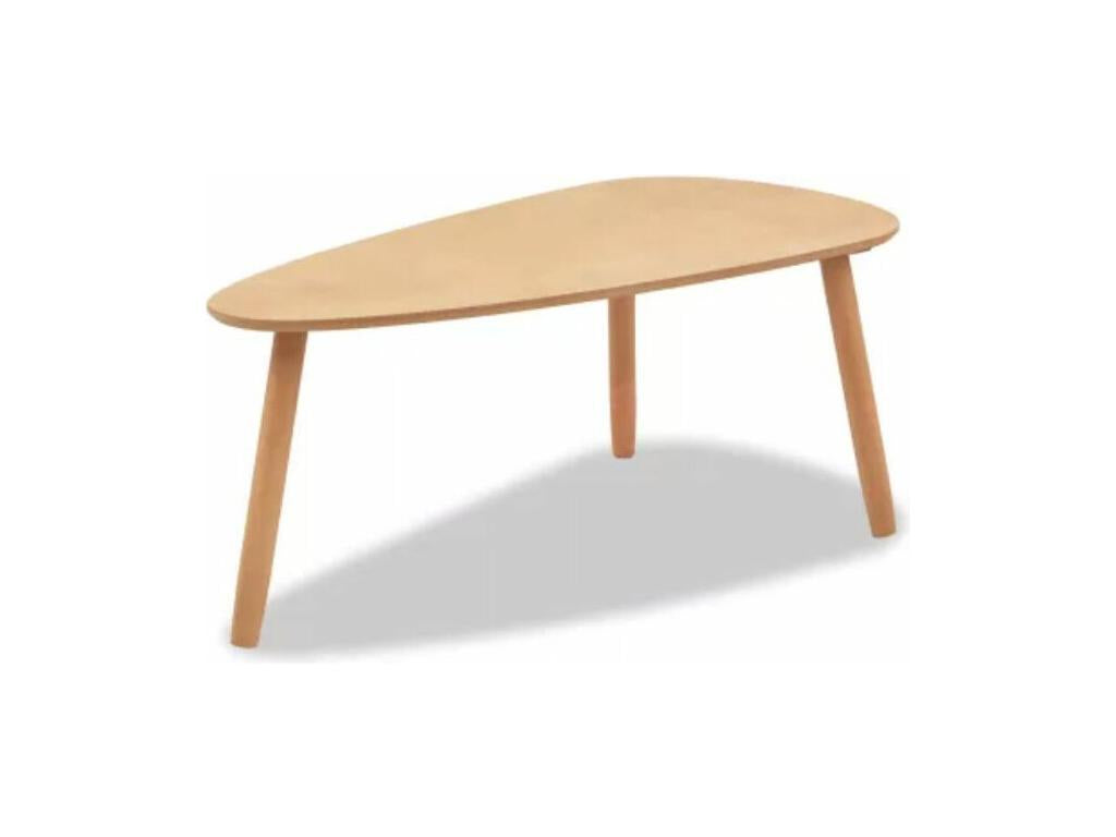 Laviecasa Triangular Coffee Table in Light Wood with Solid Light Pine Legs - Set of 2 AVYY88927