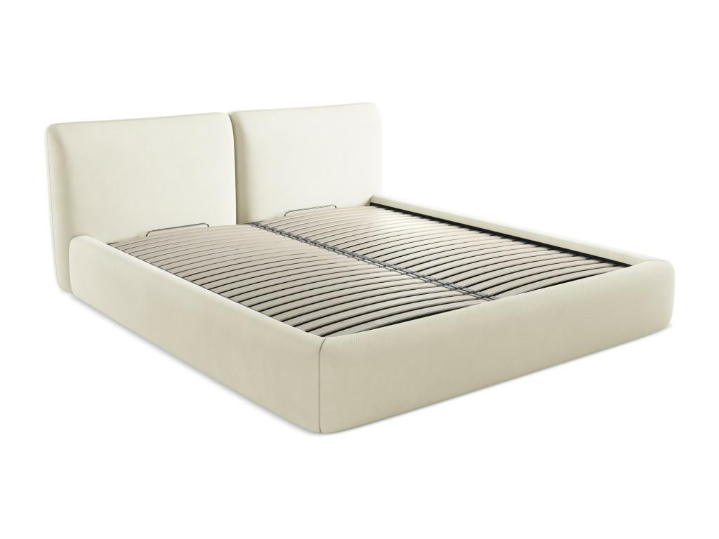 Chenille fabric storage bed 180x200 - beige - Laviecasa BNFQ57045