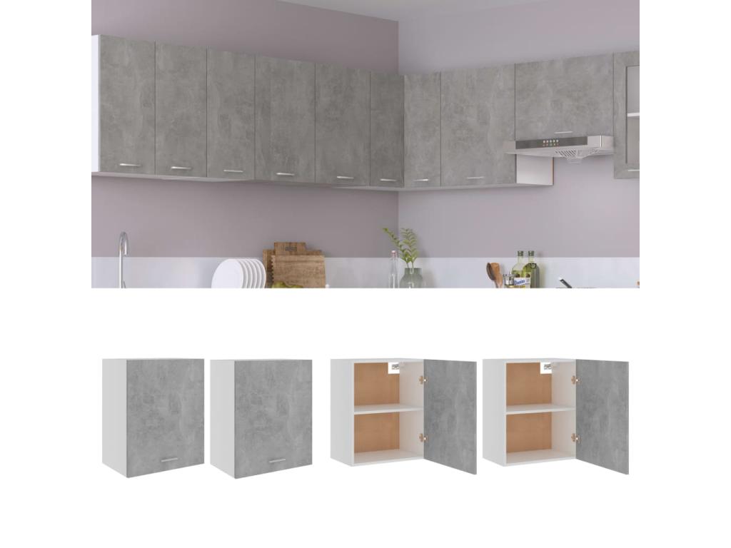 2-piece wall-mounted cabinets, concrete grey engineered wood MEOG81022