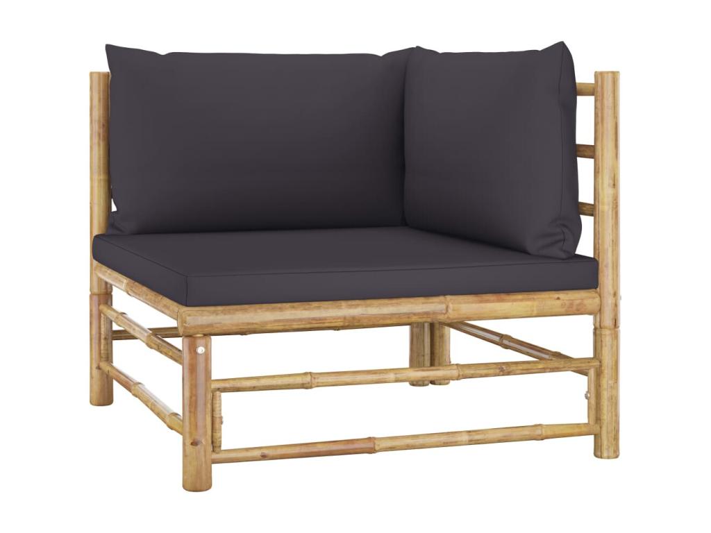 5-piece garden furniture set with dark grey cushions Laviecasa ISLA84913