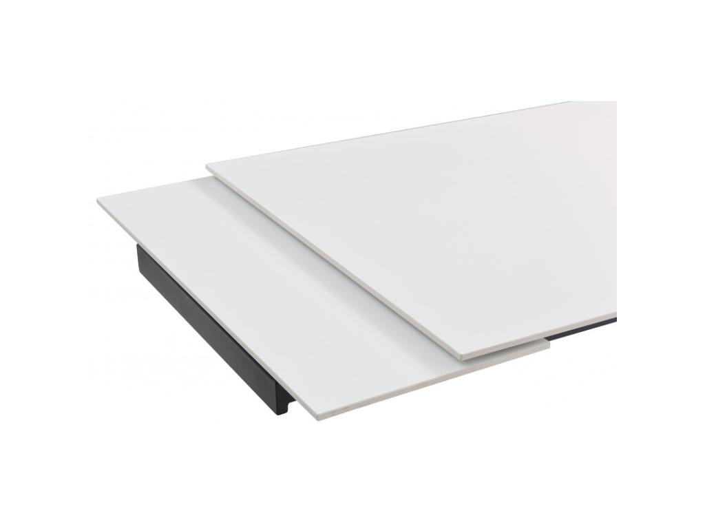 Extendable table 160/240 cm, white ceramic, 4 angled legs - Meublori 08