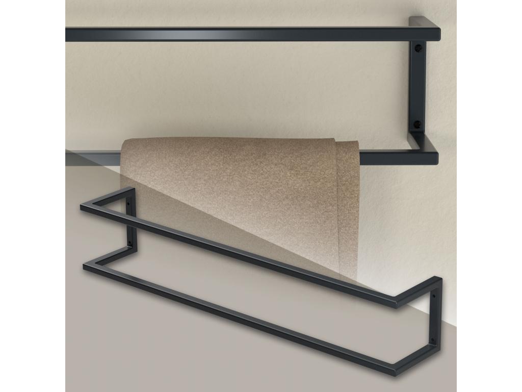 Wall-mounted towel rack for bathroom or kitchen, 15x15x80cm, anthracite steel, WFYD17652