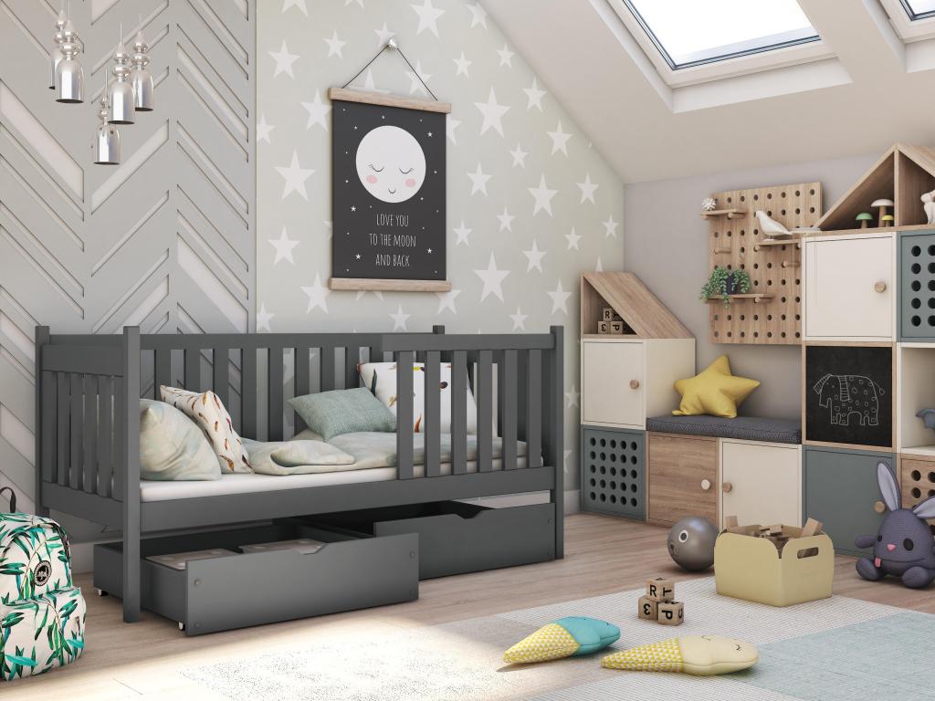 Laviecasa children's bed KSB003 80x200 cm Graphite TFSJ12625