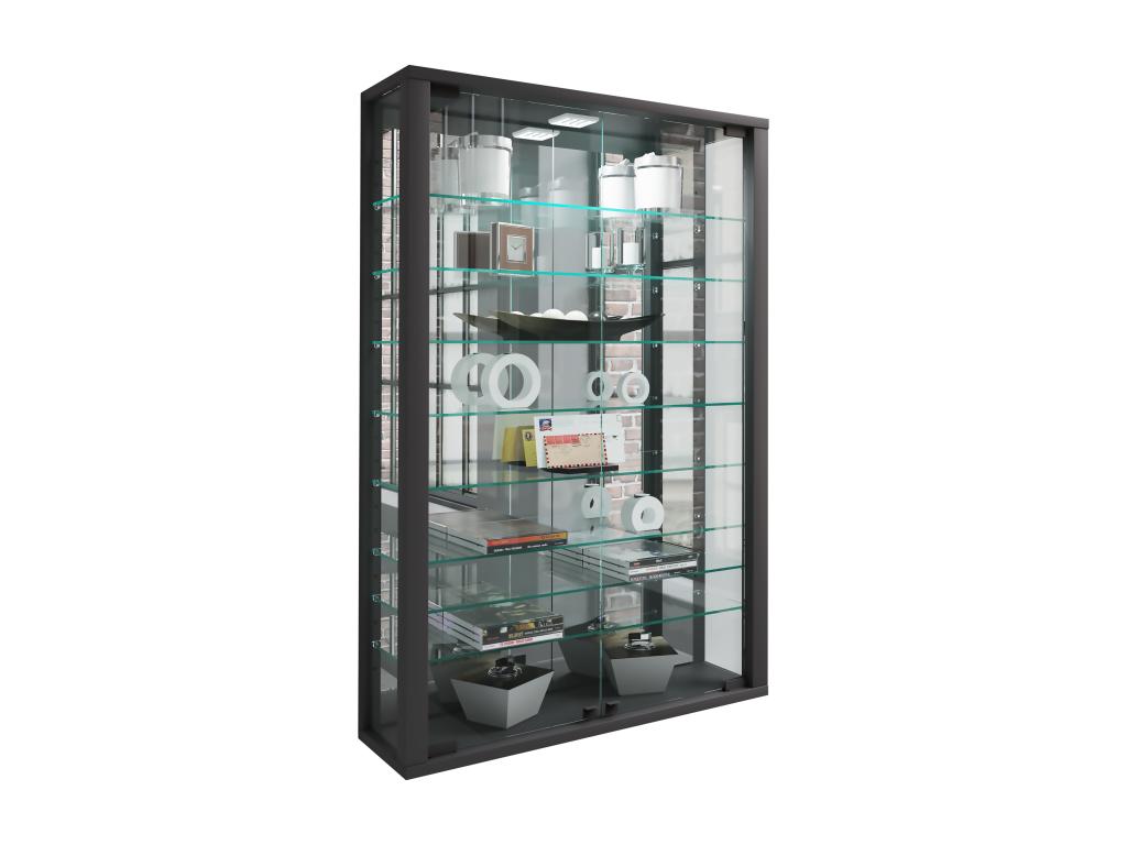 Laviecasa Wall-Mounted Display Case, Hanging Display Case, Glass Display Case, Laviecasa Mini Mirror, Black SAPJ85650