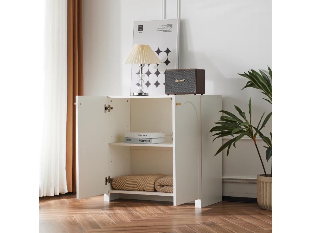 Sideboard with 2 doors - 80x40x80 cm - particleboard - modern style - white KJQM33987