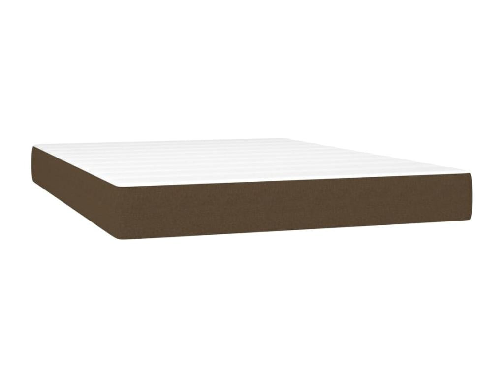 Upholstered bed base with mattress, dark brown, 140x190 cm, UHRX50229