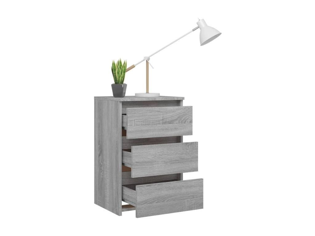 Laviecasa 2-piece bedside tables, grey, 40x35x62.5cm, engineered wood, FAWT94603