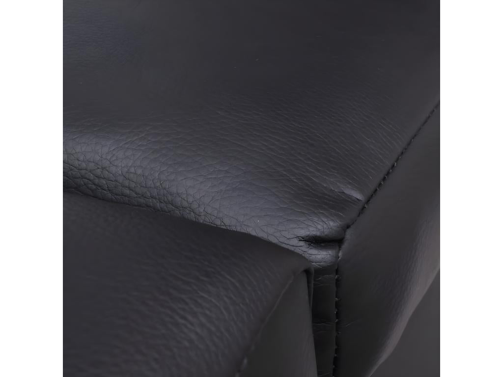 Black Faux Leather Chaise Lounge