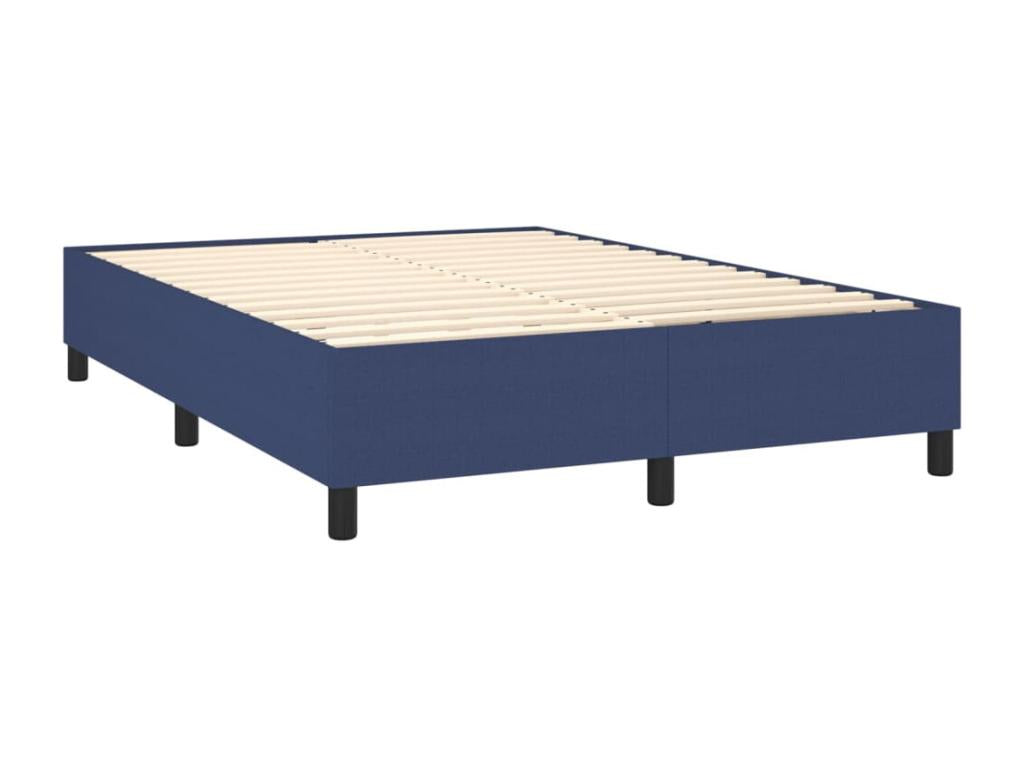 Upholstered bed base with mattress and blue LED lighting, 140x200 cm, fabric VQLT37321