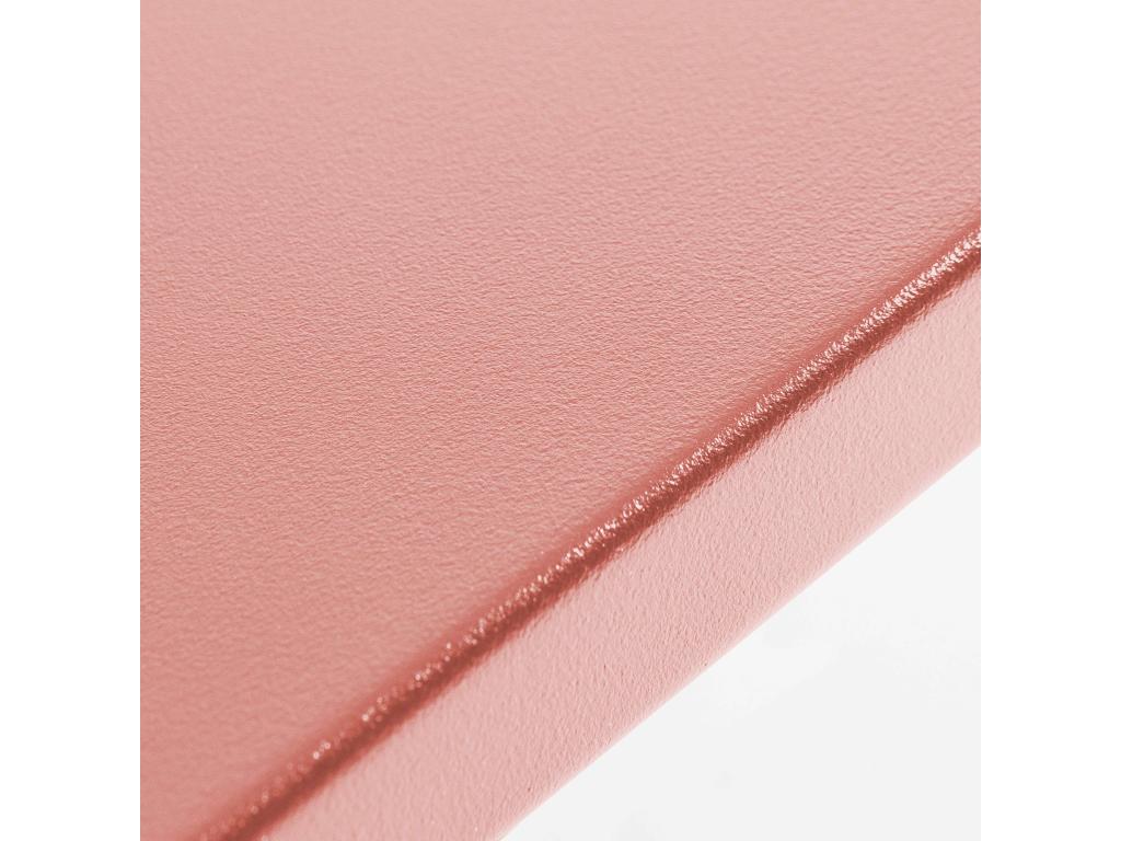 Square garden table and 2 clay-colored steel chairs - Meubiana