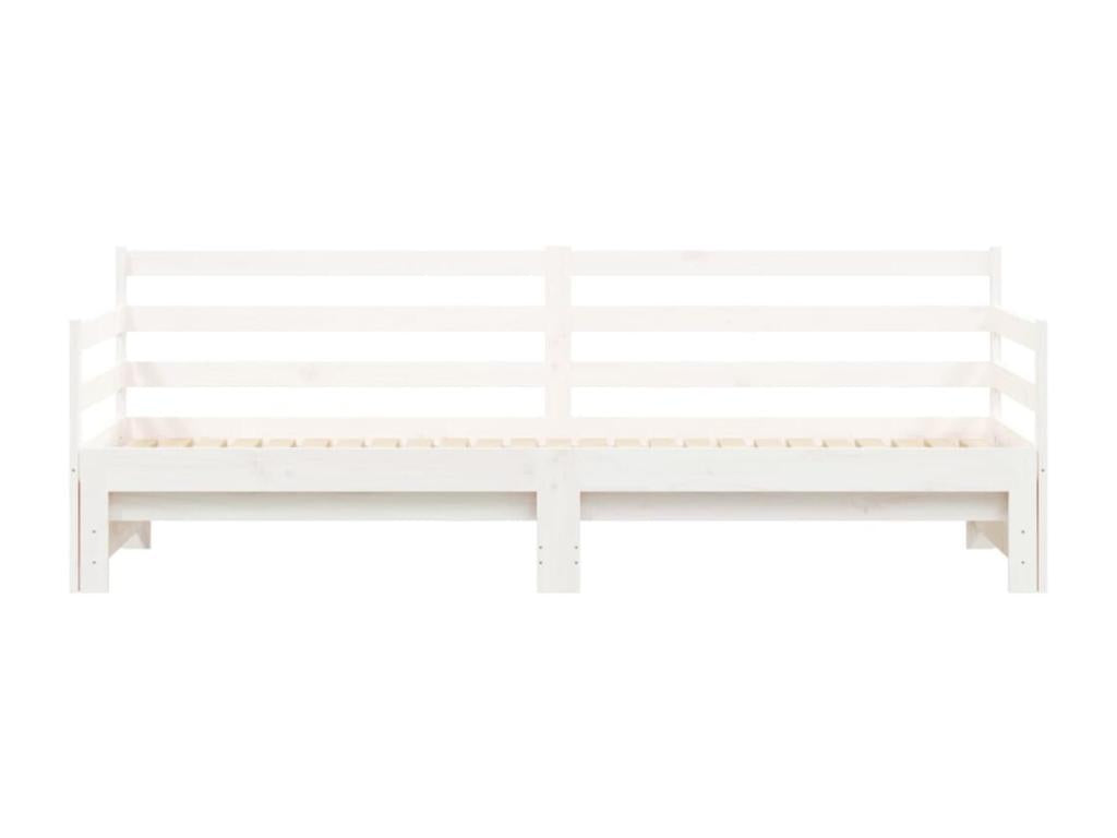 Daybed with pull-out bed, white, 90x190 cm, solid pine wood, HNIZ32180