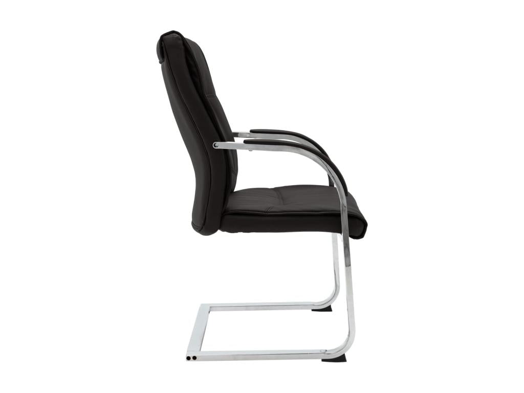 Black faux leather cantilever office chair