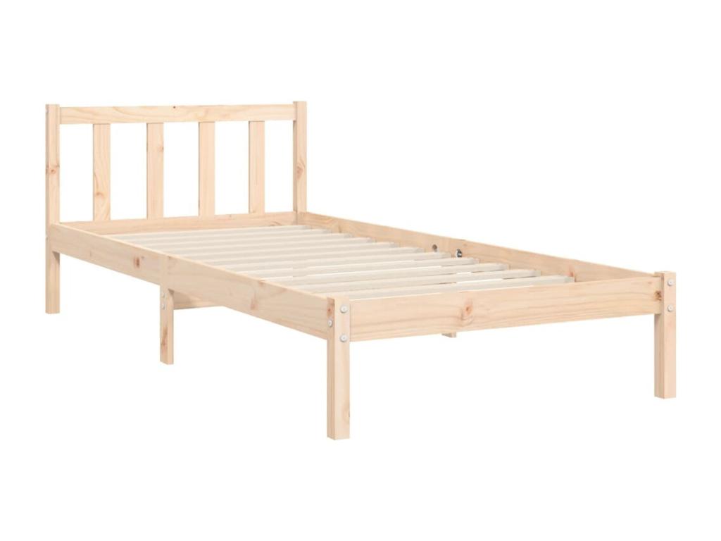 Bed frame with headboard 90x200 cm solid wood MHZS73424