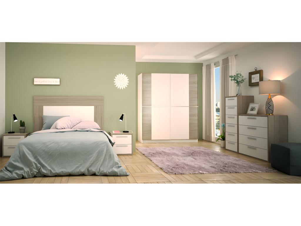 Wardrobe/storage unit in oak/white - Height 200 x Length 180 x Depth 60 cm YDAK30008