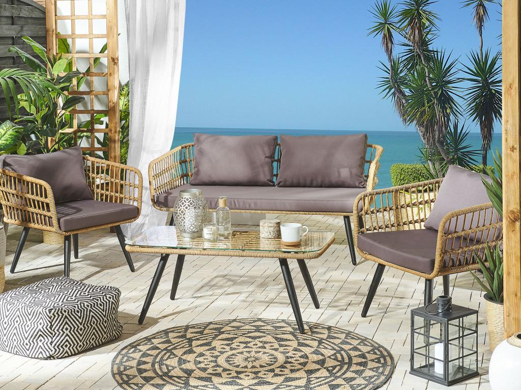 Laviecasa Beige 4-Seater Garden Furniture Set with Table ZJYN15185