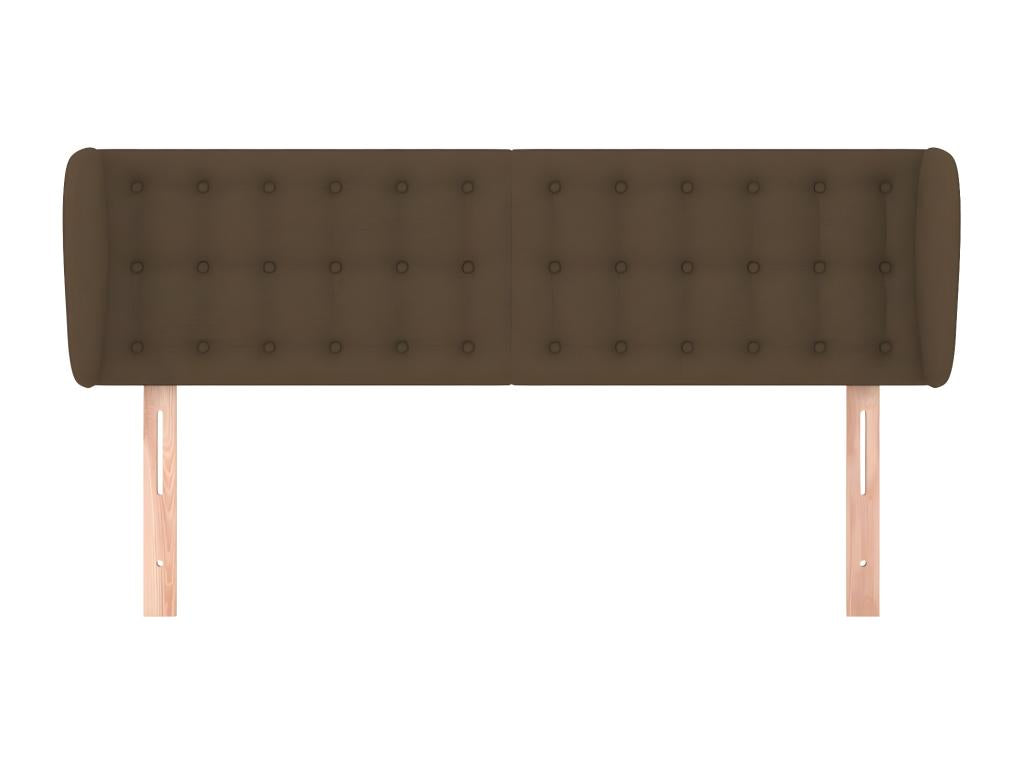 Headboard with wings, dark brown, 147x23x78/88 cm, fabric