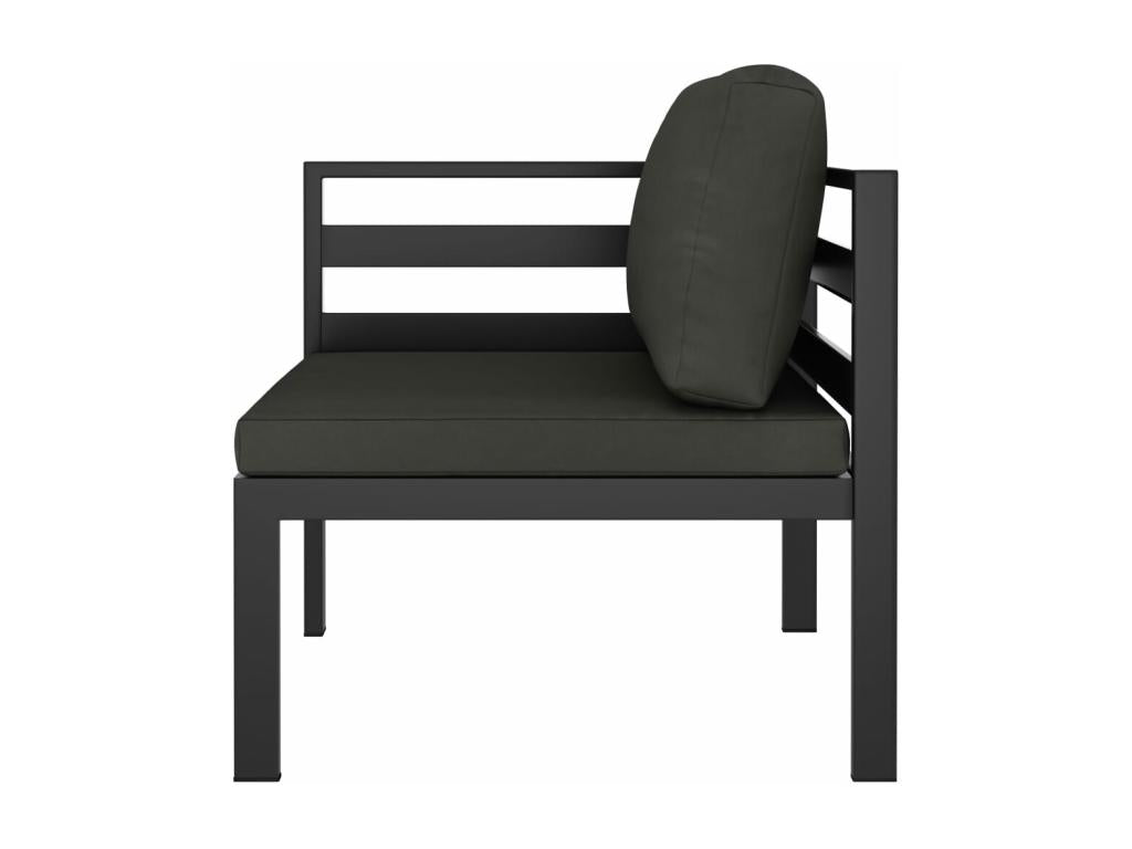 6-piece garden furniture set with cushions, aluminum, anthracite