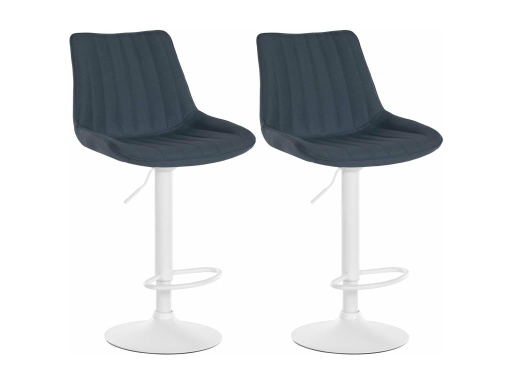 Set of 2 white metal stools 49.5x50x91 cm 10 0004438