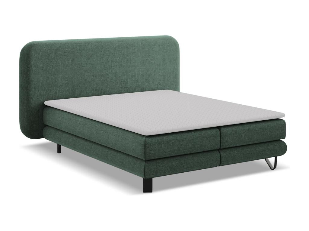 Upholstered bed with chenille fabric mattress 160x200 - green - Laviecasa OFNX55992