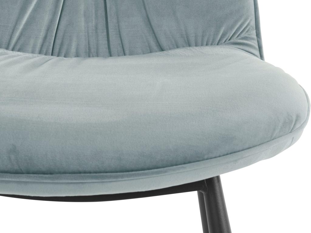Meublori - Set of 2 upholstered dining chairs in grey velvet