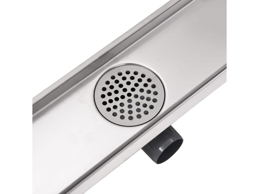Silver linear shower drain 403x14x7 cm 02 0003015 LEAN64154