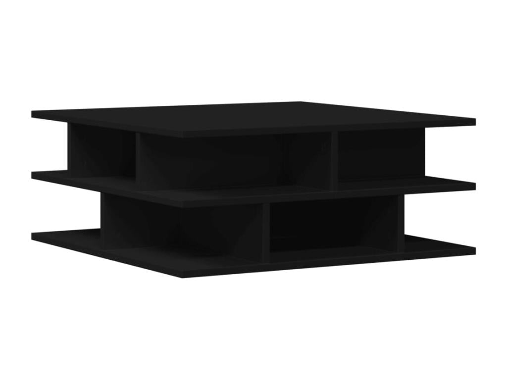 Black coffee table 70x70x29 engineered wood