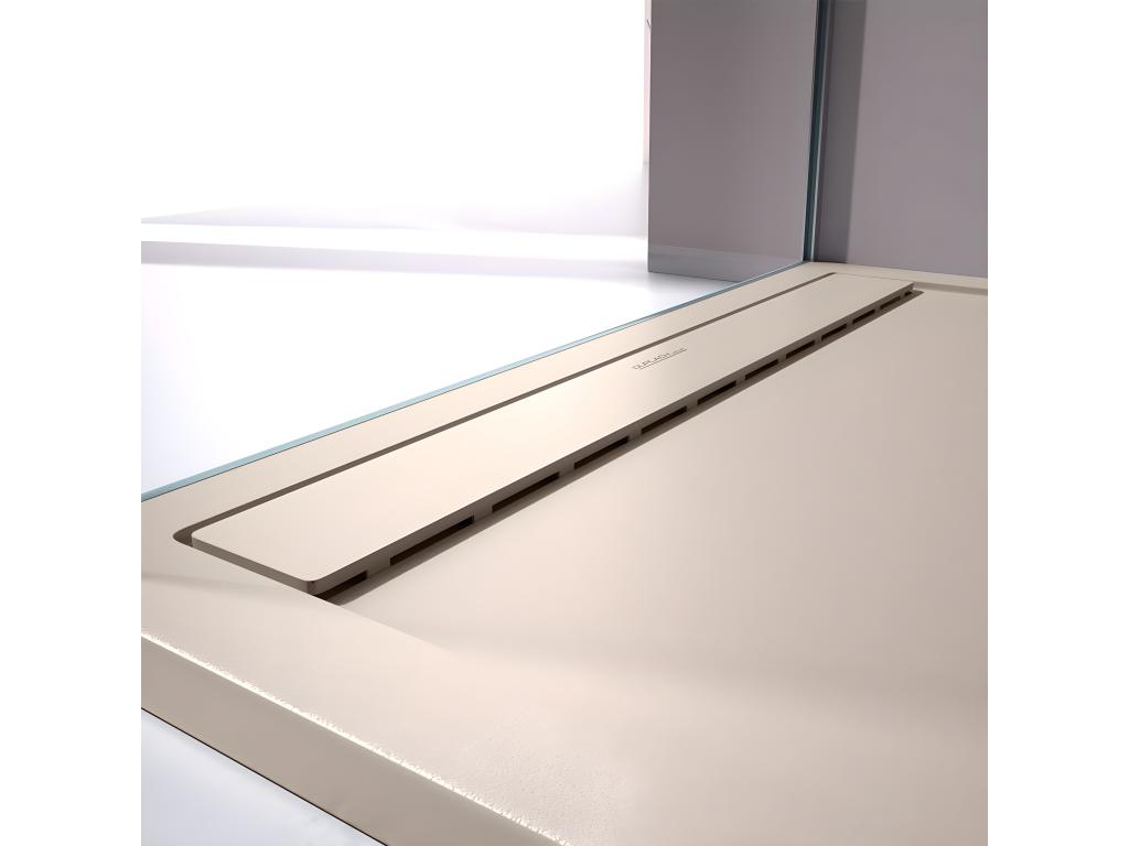 Sand-colored shower tray with smooth finish, Meublori SMART colored grid - 100x70 cm