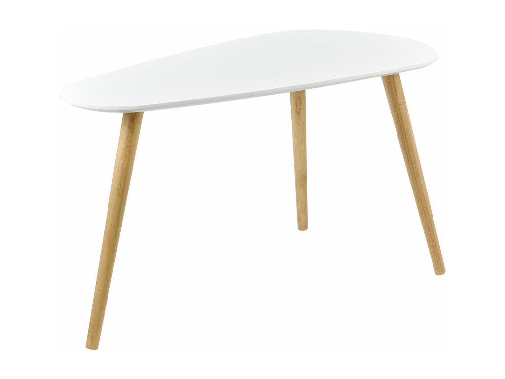 Set of 2 white wood-effect tables, 80x40x45.5 cm, 03 0005777 BZUY70862