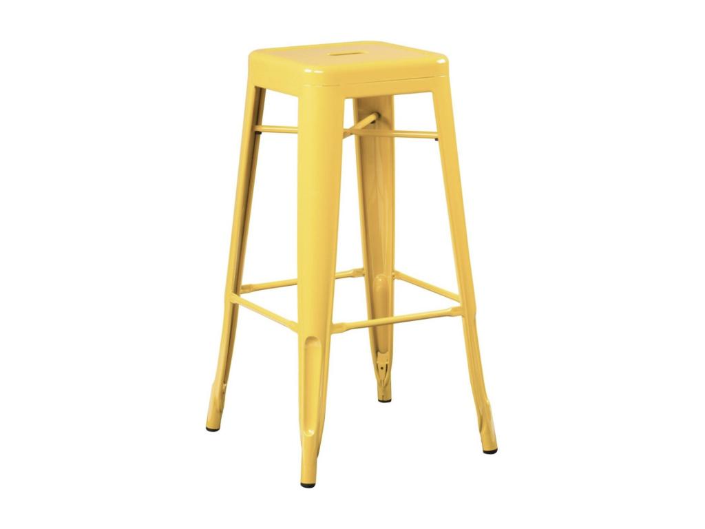 76cm High Stool Kontoir in polished steel - Industrial and elegant design - Khaki Green