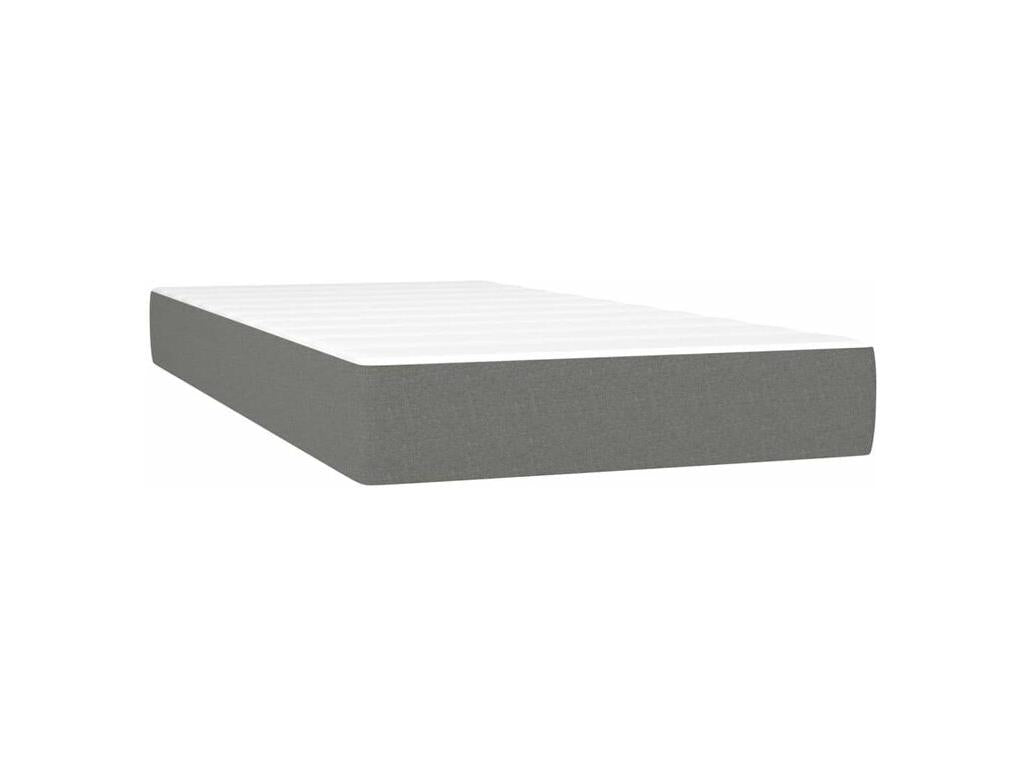 Meublori bed base with mattress and LED, Dark Grey, 90x190