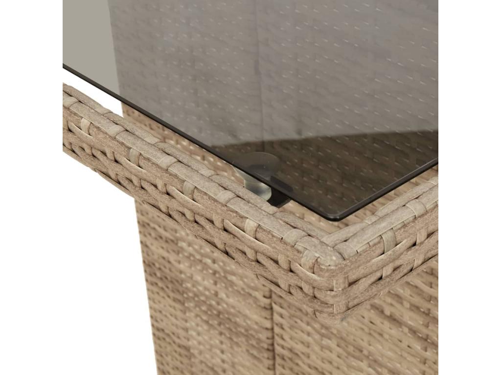 9-piece garden dining set and cushions, méLaviecasa beige XAOO27533