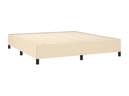 Upholstered bed base with mattress, Cream, 180x200 cm, Fabric