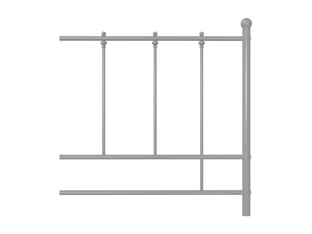 Bed frame without mattress, grey metal, 200x200 cm