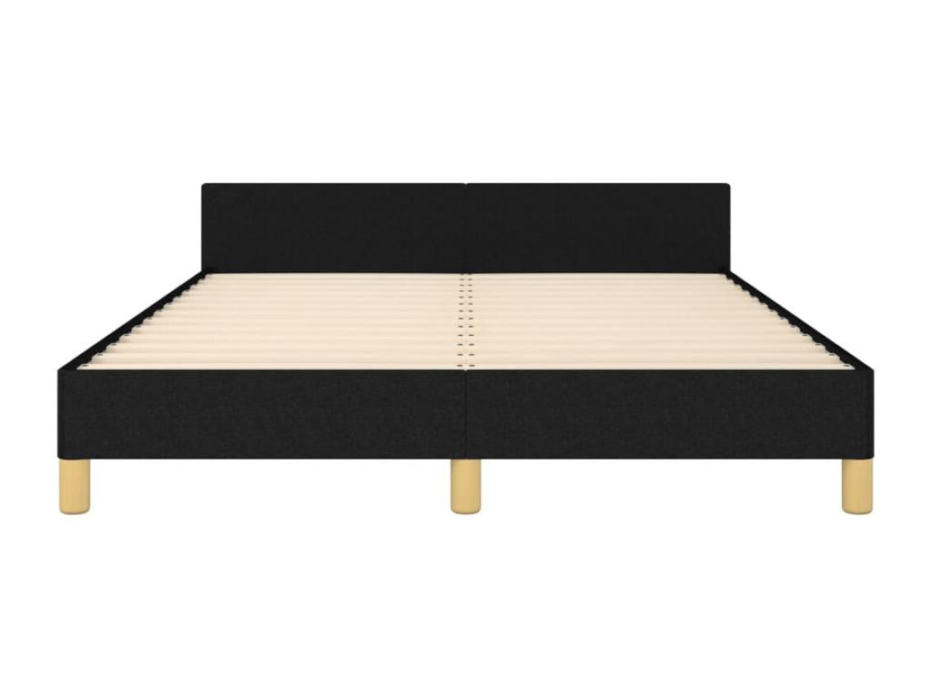 Black bed frame without mattress, 140x200 cm, fabric