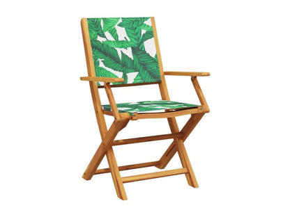 Meubiana garden chairs, set of 2, leaf pattern and fabric