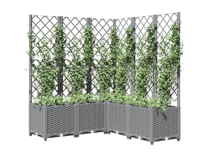 Planter with trellis, light grey, 120x120x136 PP YGEA81942