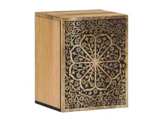 Wall-mounted bathroom cabinet 38x33x48cm solid mango wood KWOU00979