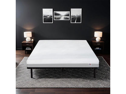 Meublori - Meublori 90x200 cm Set - High Density Foam Mattress, Metal Bed Base