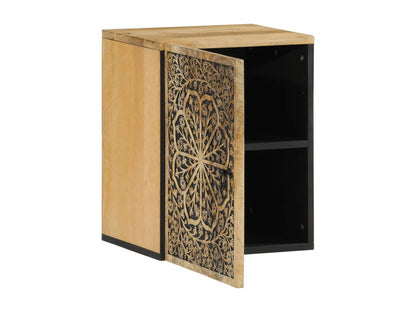 Wall-mounted bathroom cabinet 38x33x48cm solid mango wood KWOU00979