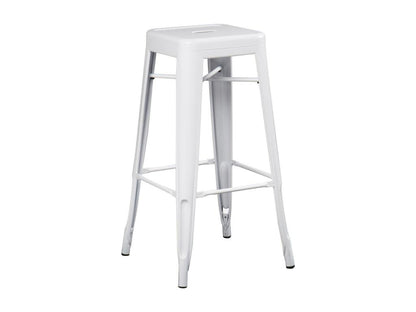 76cm High Stool Kontoir in polished steel - Industrial and elegant design - Khaki Green