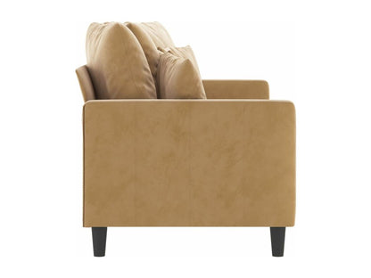 2-seater sofa, brown, 140 cm, velvet, HQGV63843