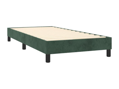 Upholstered bed base and mattress, dark green, 80x200 cm, velvet